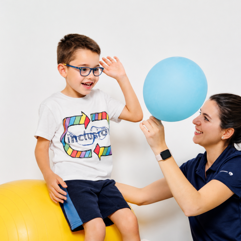 Fisioterapia neurológica infantil durante una sesión de neurorrehabilitación en Neurobase Jaén