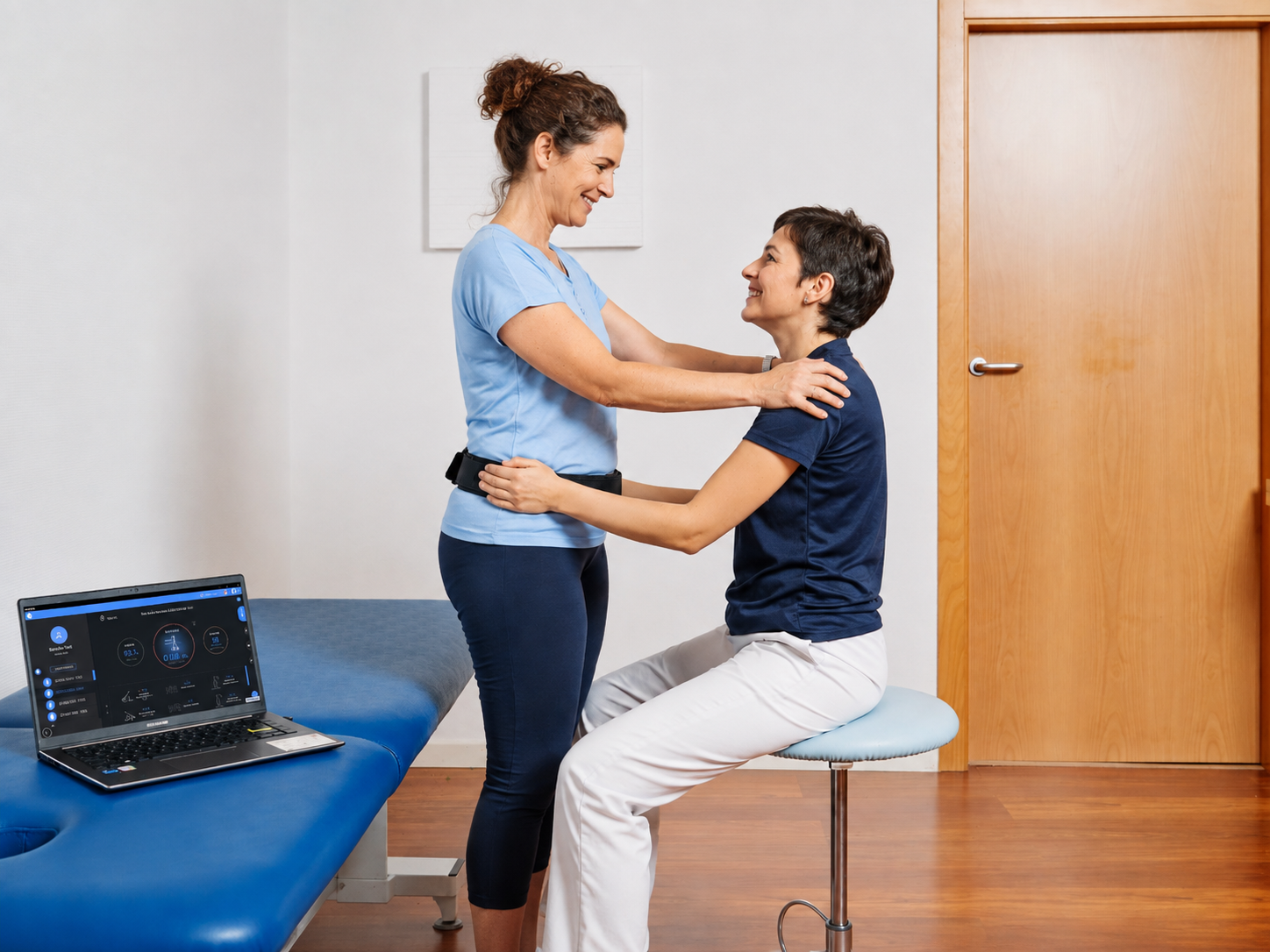 Sesión de fisioterapia neurológica en Neurobase Jaén para trabajar el equilibrio, la bipedestación y la movilidad después del alta por ictus.